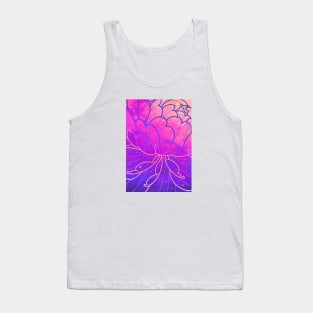 big purple peony flower pattern Tank Top